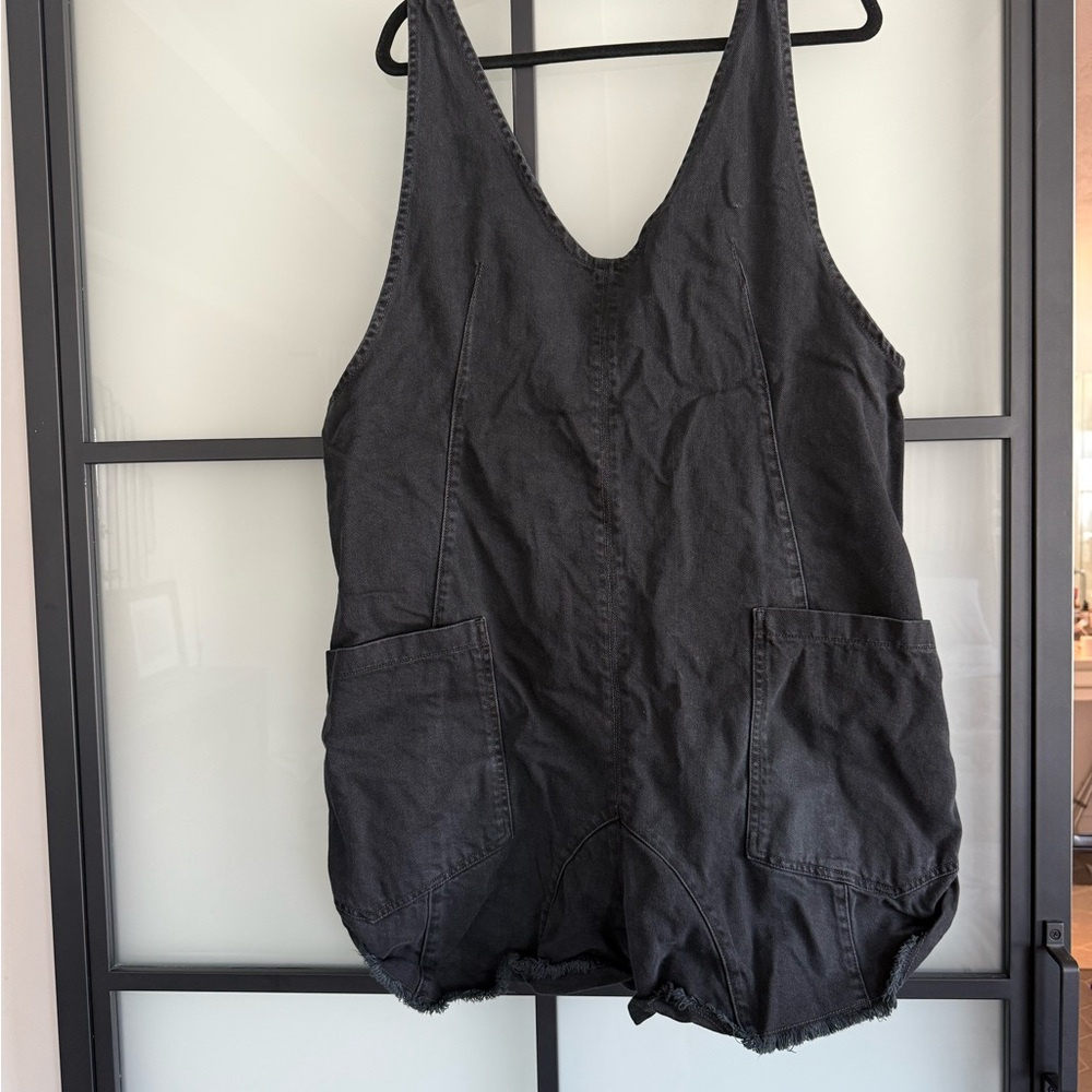 We The Free Charcoal Denim Overalls